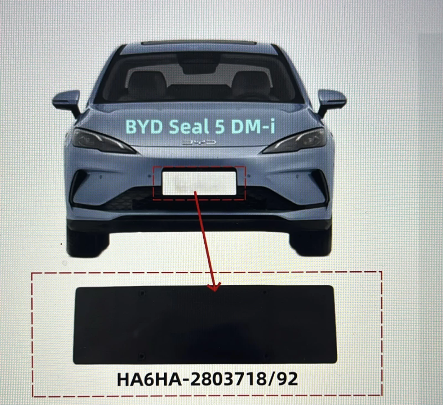 HA6HA-2803718/92 License Plate Mounting Bracket